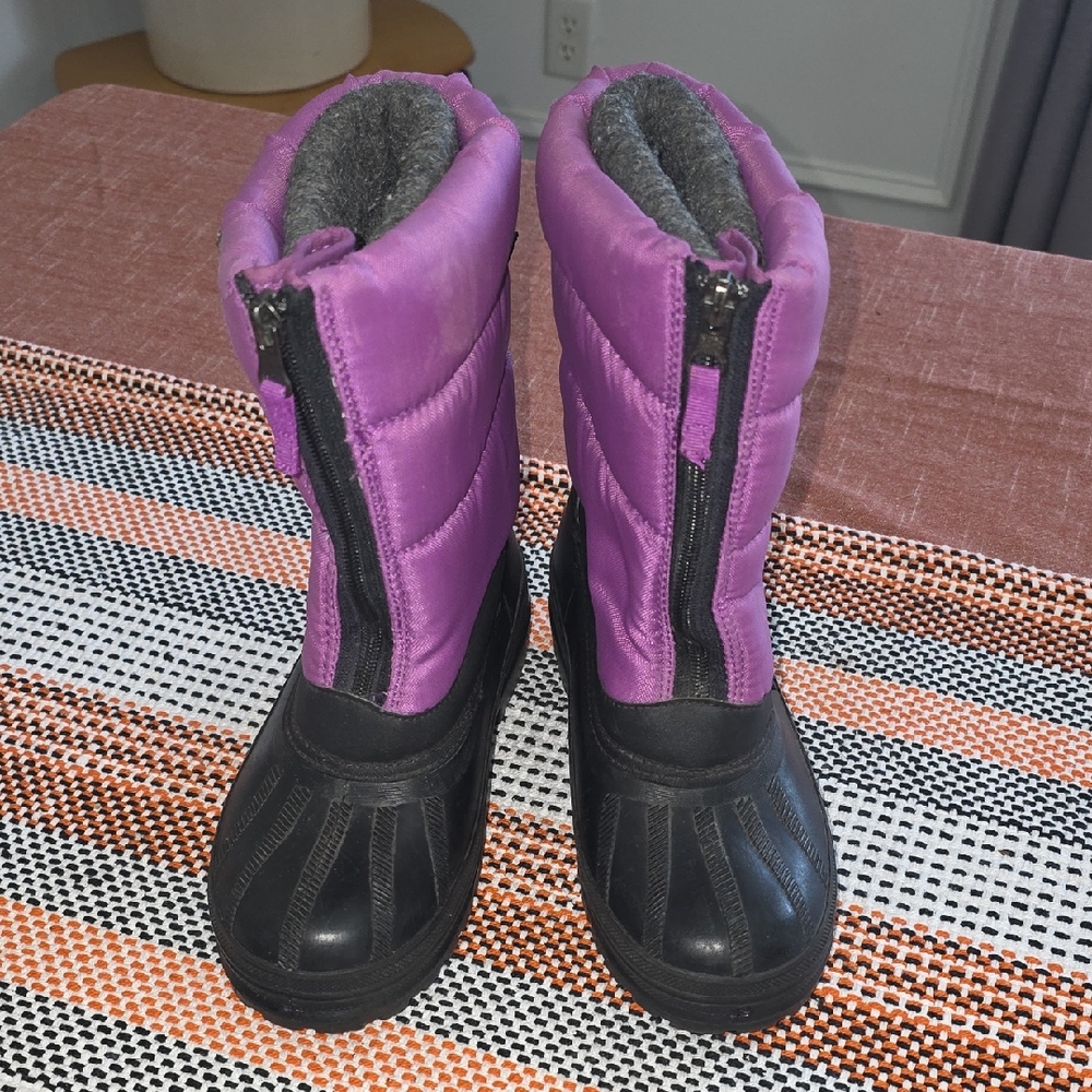 Vibrant Purple and Black Winter Boots
